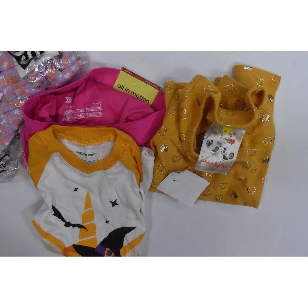 Wholesale Bulk Lot Of 12 Girls Size XS 4/5 Mixed Season Tops Bottoms Shorts
